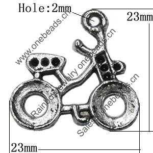 Pendant Zinc Alloy Jewelry Findings Lead-free, 23x23mm Hole:2mm, Sold by Bag