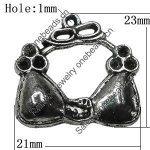 Pendant Zinc Alloy Jewelry Findings Lead-free, 23x21mm Hole:1mm, Sold by Bag
