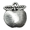 Pendant Zinc Alloy Jewelry Findings Lead-free, Apple 17x15mm Hole:1.5mm, Sold by Bag