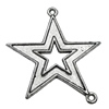 Connectors Zinc Alloy Jewelry Findings Lead-free, Star 39x33mm Hole:1.5mm, Sold by Bag
