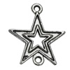 Connectors Zinc Alloy Jewelry Findings Lead-free, Star 35x33mm Hole:2mm, Sold by Bag