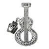 Pendant Zinc Alloy Jewelry Findings Lead-free, Guitar 71x35mm Hole:3.5mm, Sold by Bag