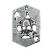Pendant Zinc Alloy Jewelry Findings Lead-free, Polygon 33x22mm Hole:1.5mm, Sold by Bag