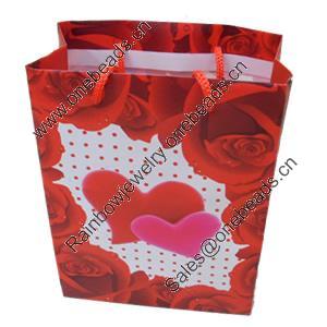 Gift Shopping Bag, Matte PPC, Size: about 31cm wide, 39cm high, 9cm bottom wide, Sold by Box