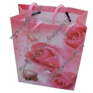 Gift Shopping Bag, Matte PPC, Size: about 26.5cm wide, 34cm high, 9cm bottom wide, Sold by Box