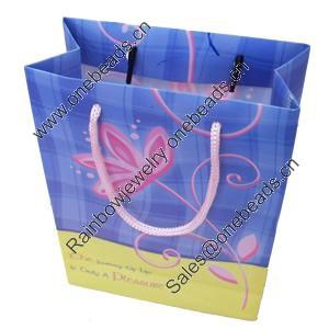 Gift Shopping Bag, Matte PPC, Size: about 26.5cm wide, 34cm high, 9cm bottom wide, Sold by Box