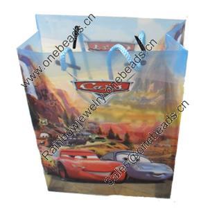 Gift Shopping Bag, Translucent PPC, Size: about 26.5cm wide, 34cm high, 9cm bottom wide, Sold by Box