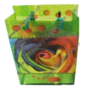 Gift Shopping Bag, Translucent PPC, Size: about 31cm wide, 39cm high, 9cm bottom wide, Sold by Box