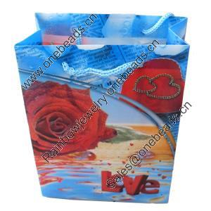 Gift Shopping Bag, Translucent PPC, Size: about 31cm wide, 39cm high, 9cm bottom wide, Sold by Box