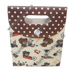 Gift Shopping Bag, PPC, Size: about 25cm wide, 32cm high, 13cm bottom wide, Sold by Box