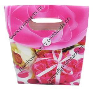 Gift Shopping Bag, PPC, Size: about 19cm wide, 27cm high, 9.5cm bottom wide, Sold by Box