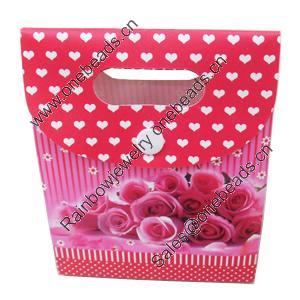 Gift Shopping Bag, PPC, Size: about 25cm wide, 32cm high, 13cm bottom wide, Sold by Box