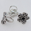 Metal Alloy Finger Rings, Twist Flower 29mm, Sold by Box 