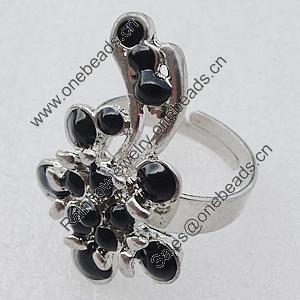 Metal Alloy Finger Rings, Flower 29x19mm, Sold by Box 