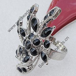 Metal Alloy Finger Rings, 39x28mm, Sold by Box 