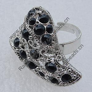 Metal Alloy Finger Rings, Hat 30x22mm, Sold by Box 