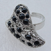 Metal Alloy Finger Rings, Hat 30x22mm, Sold by Box 