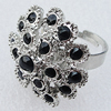 Metal Alloy Finger Rings, Flower 26mm, Sold by Box 