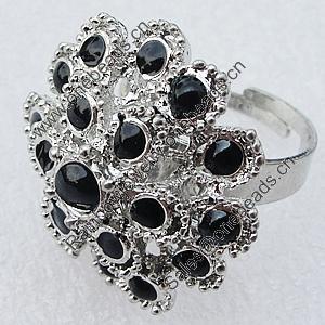 Metal Alloy Finger Rings, Flower 26mm, Sold by Box 