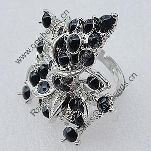 Metal Alloy Finger Rings, 41x37mm, Sold by Box 