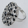 Metal Alloy Finger Rings, Flat Oval 27x20mm, Sold by Box 