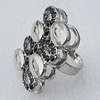 Metal Alloy Finger Rings, Rectangle 32x24mm, Sold by Box 