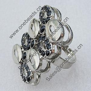 Metal Alloy Finger Rings, Rectangle 32x24mm, Sold by Box 