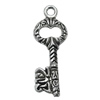 Pendant Zinc Alloy Jewelry Findings Lead-free, Key 46x17mm Hole:3.5mm, Sold by Bag