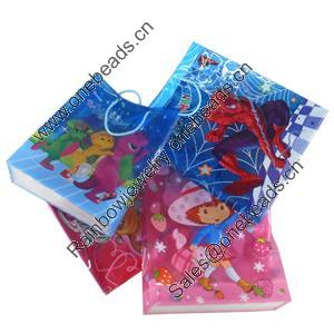 Gift Shopping Bag, Translucent PPC, Mix color & Mix style, Size: about 18cm wide, 22cm high, 7.5cm bottom wide, Sold by 