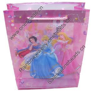 Gift Shopping Bag, Translucent PPC, Size: about 30cm wide, 38cm high, 10cm bottom wide, Sold by Box