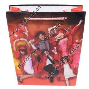 Gift Shopping Bag, Translucent PPC, Size: about 30cm wide, 38cm high, 10cm bottom wide, Sold by Box