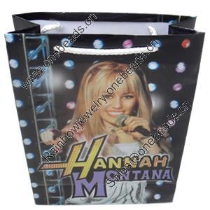 Gift Shopping Bag, Translucent PPC, Size: about 30cm wide, 38cm high, 10cm bottom wide, Sold by Box