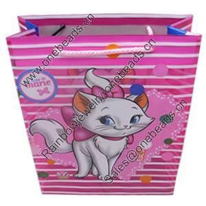 Gift Shopping Bag, Translucent PPC, Size: about 30cm wide, 38cm high, 10cm bottom wide, Sold by Box