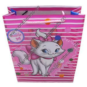 Gift Shopping Bag, Translucent PPC, Size: about 27cm wide, 33cm high, 9cm bottom wide, Sold by Box