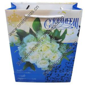 Gift Shopping Bag, Translucent PPC, Size: about 30cm wide, 38cm high, 10cm bottom wide, Sold by Box