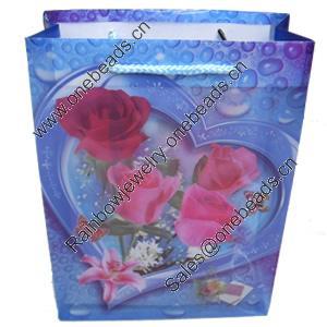 Gift Shopping Bag, Translucent PPC, Size: about 30cm wide, 38cm high, 10cm bottom wide, Sold by Box