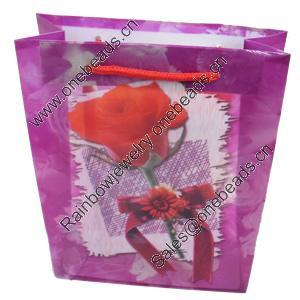 Gift Shopping Bag, Translucent PPC, Size: about 18cm wide, 24cm high, 7cm bottom wide, Sold by Box