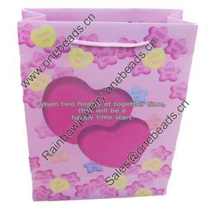 Gift Shopping Bag, Matte PPC, Size: about 18cm wide, 24cm high, 7cm bottom wide, Sold by Box