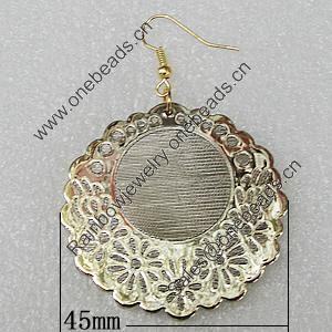 Acrylic Earrings, Flat Round 45mm, Sold by Group