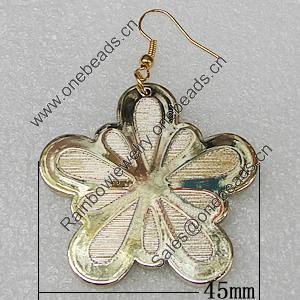 Acrylic Earrings, Flower 45mm, Sold by Group