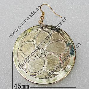 Acrylic Earrings, Flat Round 45mm, Sold by Group
