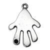 Pendant Zinc Alloy Jewelry Findings Lead-free, Hand 23x15mm Hole:1.5mm, Sold by Bag