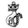 Pendant Zinc Alloy Jewelry Findings Lead-free, Cat 26x16mm Hole:2mm, Sold by Bag