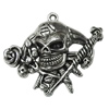 Pendant Zinc Alloy Jewelry Findings Lead-free, Skeleton 44x50mm Hole:2mm, Sold by Bag