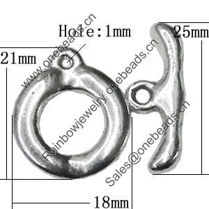 Clasps Zinc Alloy Jewelry Findings Lead-free, Loop:21x18mm Bar:25x10mm, Sold by KG