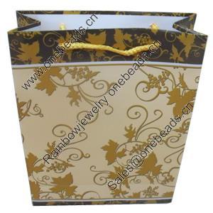 Gift Shopping Bag, Matte PPC, Size: about 30cm wide, 38cm high, 10cm bottom wide, Sold by Box