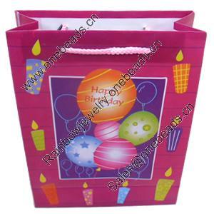 Gift Shopping Bag, Matte PPC, Size: about 30cm wide, 38cm high, 10cm bottom wide, Sold by Box