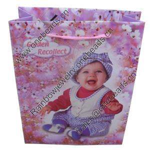Gift Shopping Bag, Matte PPC, Size: about 18cm wide, 24cm high, 7cm bottom wide, Sold by Box