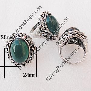 Metal Alloy Finger Rings, 25x24mm, Sold by Box 