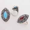 Metal Alloy Finger Rings, Horse Eye 32x19mm, Sold by Box 